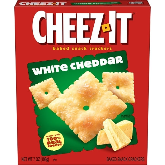 Cheez It Sunshine White Cheddar Crackers, 12 x 7 oz Case - Crackers & Grahams