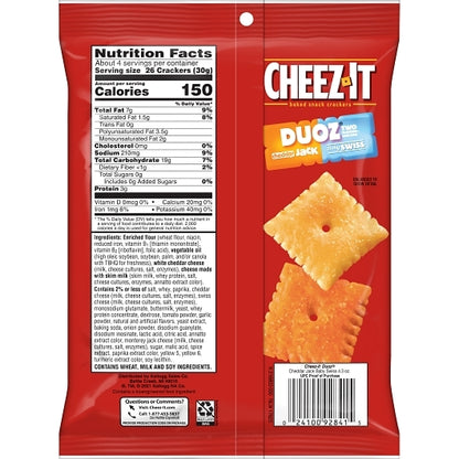 CheezIt Duoz Cheddar and Baby Swiss Cracker, 6 x 4.3 oz Case - DOT product image 8
