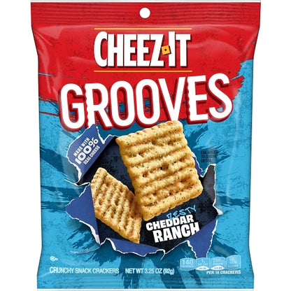 Cheez-It Grooves Zesty Cheddar Ranch Crackers, 6 x 3.25 oz Case - DOT product image 2