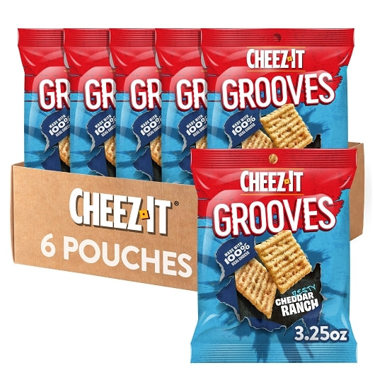 Cheez-It Grooves Zesty Cheddar Ranch Crackers, 6 x 3.25 oz Case - DOT product image 8