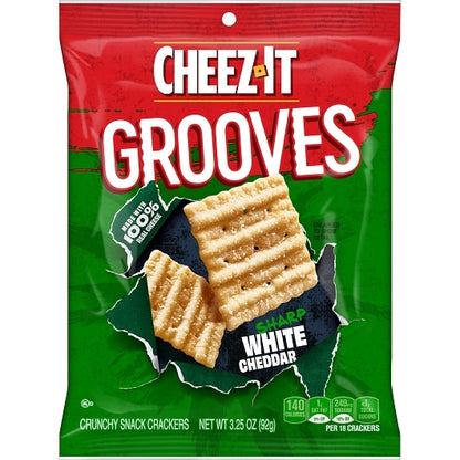 Cheez-It Grooves Sharp White Cheddar Crackers, 6 x 3.25 oz Case - DOT product image 2