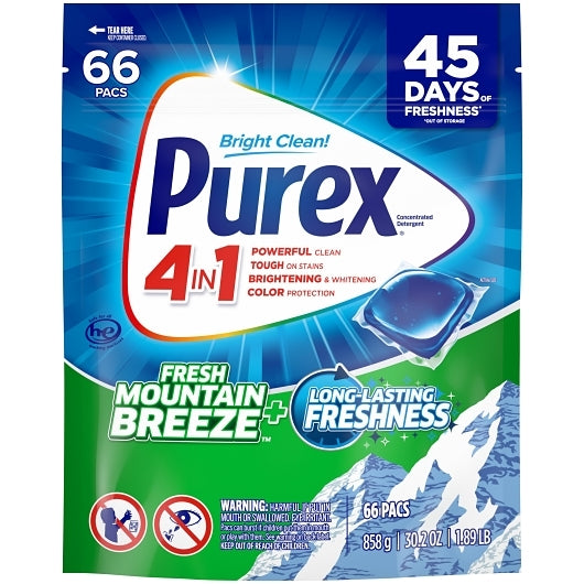 Purex Fresh Mountain Breeze Detergent Pods, 4 x 30.2 fl oz Case - Cleaners & Sanitizers