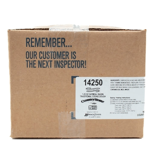 Country Home Bakers OATMEAL RAISIN COOKIE DOUGH, 288 x 1.25 oz Case - DOT product image 6