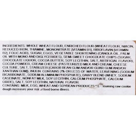 Readi Bake Double BeneFit 51% Whole Grain Double Chocolate Chip Cookie Dough, 192 x 1.85 oz Case - DOT product image 8