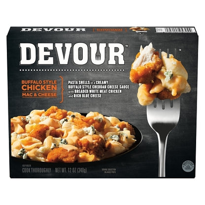 Devour Buffalo Chicken Mac n Cheese, 8 x 12 oz Case - Prepared Foods