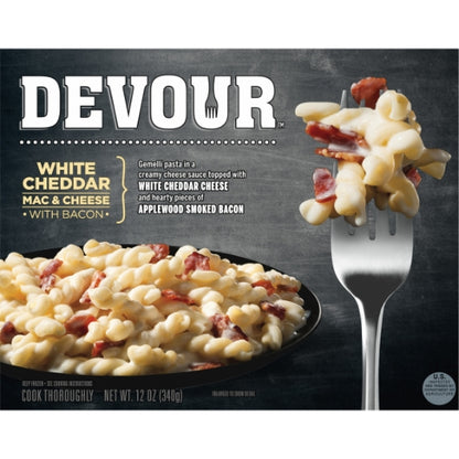 Devour WHITE CHEDDAR MAC N CHEESE WITH BACON, 8 x 12 oz Case - DOT product image 2