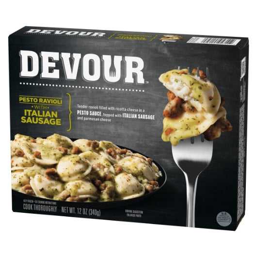 Devour PESTO RAVIOLI WITH ITALIAN SAUSAGE, 8 x 12 oz Case - DOT product image 4