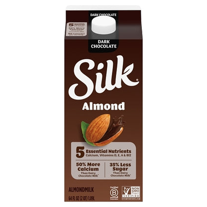 Silk Extended Shelf Life Pure Dark Chocolate Almond Milk, 6 x 64 fl oz Case - DOT product image 3