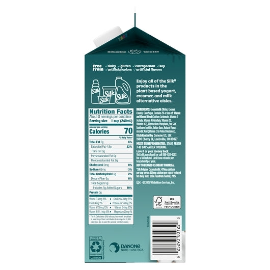 Silk Extended Shelf Life Pure Original Coconut Milk, 6 x 64 fl oz Case - DOT product image 3