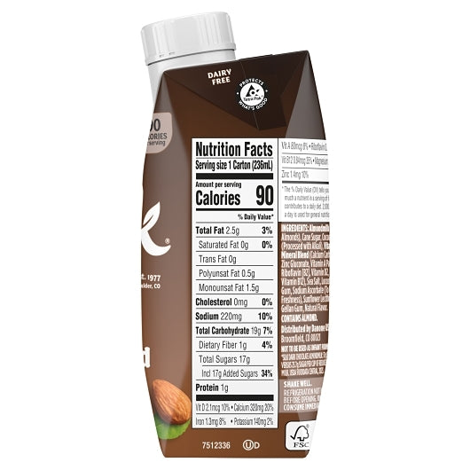 Silk Aseptic Pure Dark Chocolate Almond Milk, 18 x 8 fl oz Case - DOT product image 6