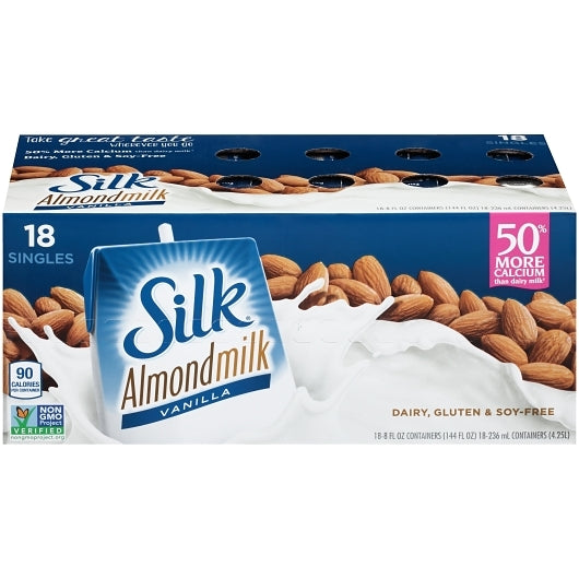 Silk Aseptic Vanilla Almond Milk, 18 x 8 fl oz Case - Beverages