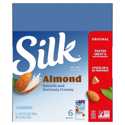 Silk Aseptic Original Pure Almond Milk, 6 x 32 fl oz Case - DOT product image 2