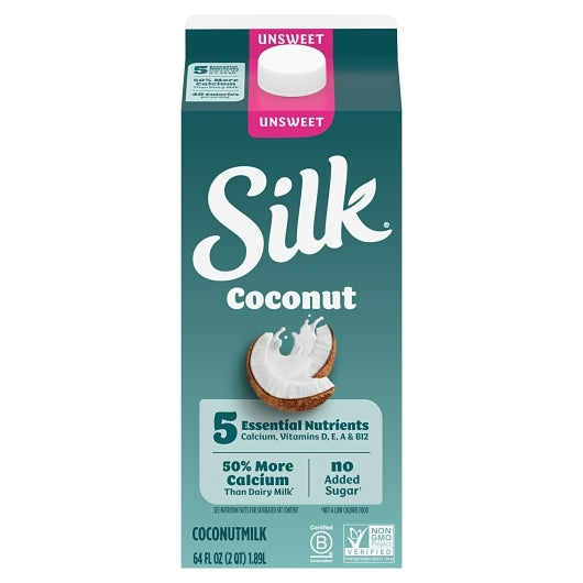 Silk Unsweetened Coconut Milk, 6 x 64 fl oz Case - Pantry Ingredients