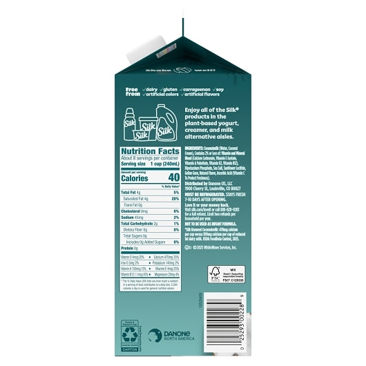 Silk Unsweetened Coconut Milk, 6 x 64 fl oz Case - DOT product image 3
