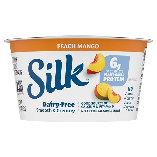 Silk Cultured Peach Mango Soy Yogurt, 8 x 5.3 oz Case - Cheese & Dairy