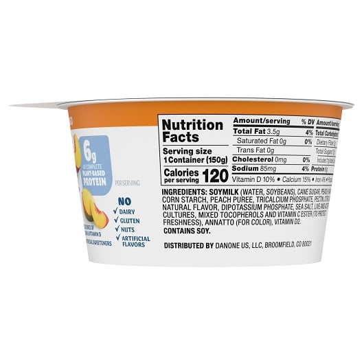 Silk Cultured Peach Mango Soy Yogurt, 8 x 5.3 oz Case - DOT product image 3