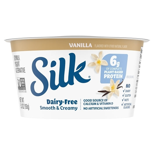 Silk Cultured Soy Vanilla Yogurt, 8 x 5.3 oz Case - Cheese & Dairy