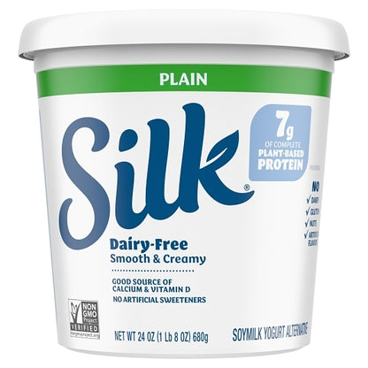 Silk Dairy-Free Soy Alternative Simply Plain Yogurt, 6 x 24 oz Case - Cheese & Dairy