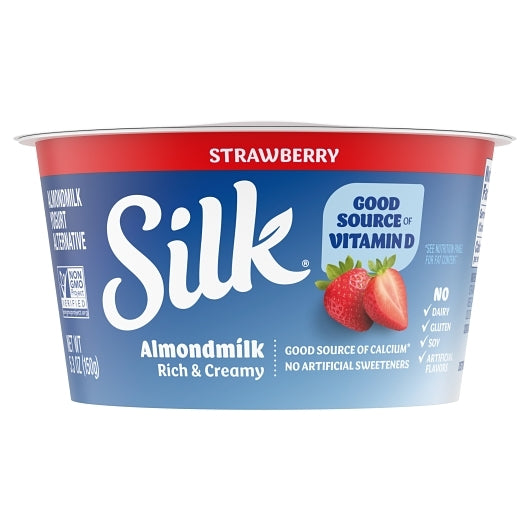 Silk Strawberry Cultured Almond Yogurt, 8 x 5.3 oz Case - Cheese & Dairy