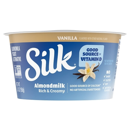 Silk Almond Vanilla Yogurt, 8 x 5.3 oz Case - Cheese & Dairy