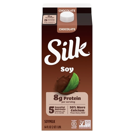 Silk All-Natural Chocolate Soy Milk, 6 x 64 fl oz Case - Beverages