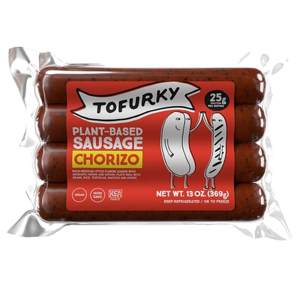 Tofurky Plant-Based Chorizo Sausage, 5 x 13 oz Case - Prepared Foods