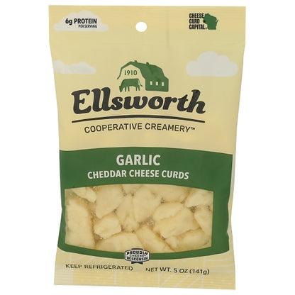 Ellsworth Farmer Certified Garlic Cheddar Cheese Curds, 8 x 16 oz Case - Cheese & Dairy