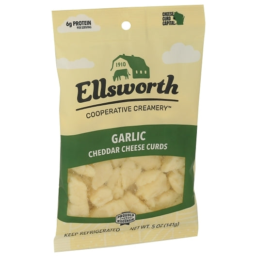 Ellsworth Farmer Certified GARLIC CHEDDAR CHEESE CURDS, 8 x 16 oz Case - DOT product image 3