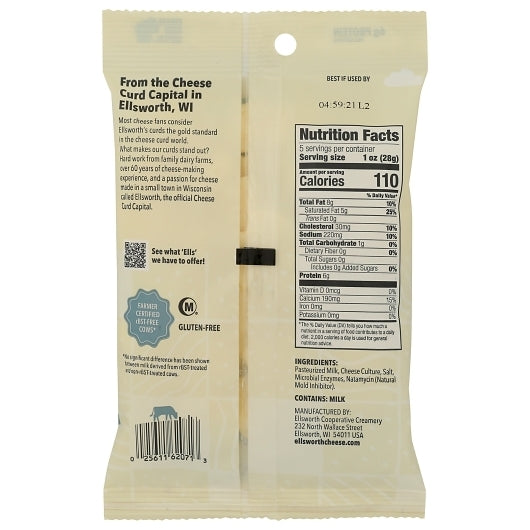 Ellsworth Natural White Cheddar Cheese Curds, 12 x 5 oz Case - DOT product image 7