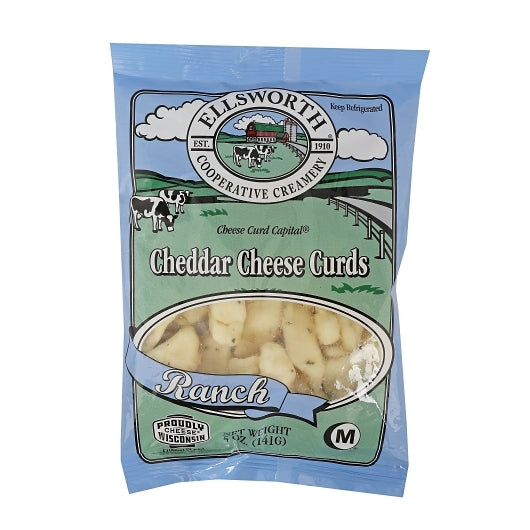 ELLSWORTH Cheese Curd Natural Ranch Seasoning White Cheddar Cheese Curds, 12 x 5 oz Case - Spices Seasonings