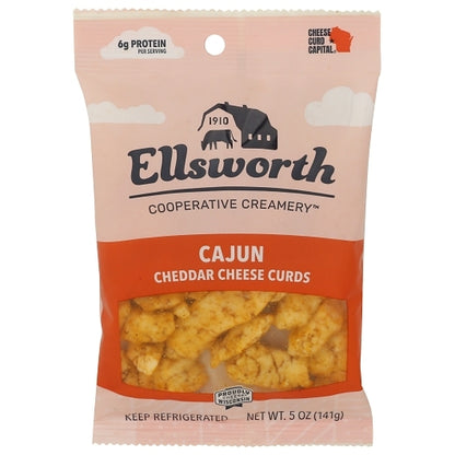 ELLSWORTH Cheese Curd Natural White Cheddar Cheese with Cajun Seasoning, 12 x 5 oz Case - Spices Seasonings