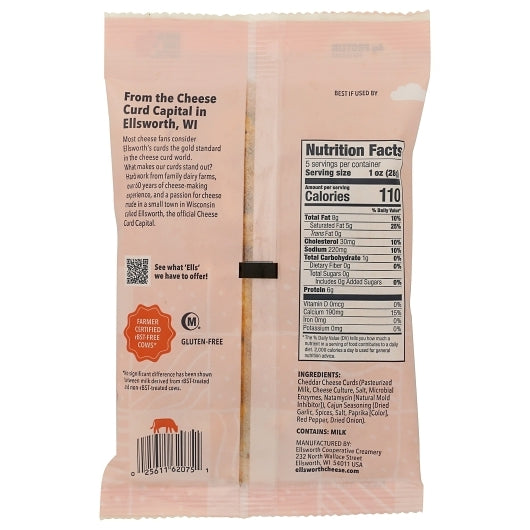 ELLSWORTH Cheese Curd Natural White Cheddar Cheese with Cajun Seasoning, 12 x 5 oz Case - DOT product image 6