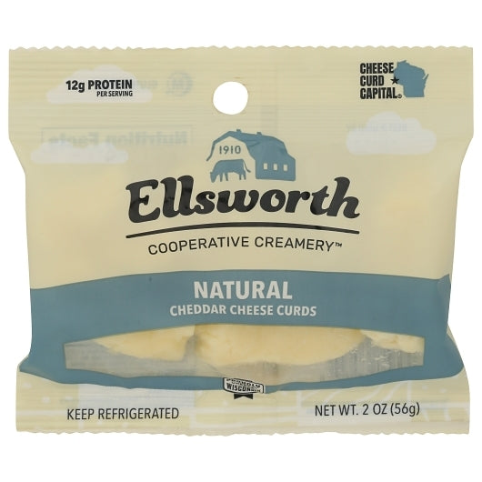 Ellsworth Natural White Cheddar Cheese Curds, 24 x 2 oz Case - Cheese & Dairy
