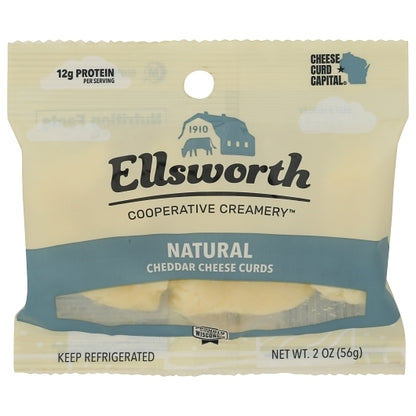 Ellsworth Natural White Cheddar Cheese Curds, 24 x 2 oz Case - Cheese & Dairy