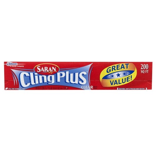Saran Wrap Clear Cling Plus, 12 x 200 SF Case - Food Wrap Bags
