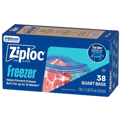 DOUBLE ZIPPER FREEZER Value Pack Quart Freezer Bag, 9 x 38 ct Case - DOT product image 2