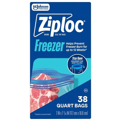 DOUBLE ZIPPER FREEZER Value Pack Quart Freezer Bag, 9 x 38 ct Case - DOT product image 4