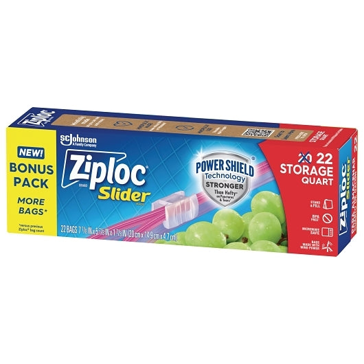 Ziploc Slider Storage Quart 22Ct, 12 x 22 ct Case - Disposables - image 2