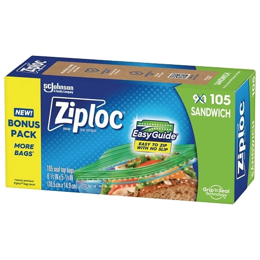 Ziploc Sandwich Bag 105 Ct, 12 x 105 each Case - Disposables - image 2