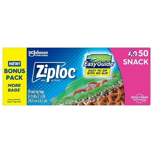 Ziploc Snack Bag 50 Ct, 12 x 50 ct Case - Disposables