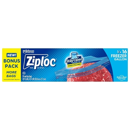 Ziploc Suso Freezer Gal Bag 16 Ct, 12 x 16 each Case - Disposables