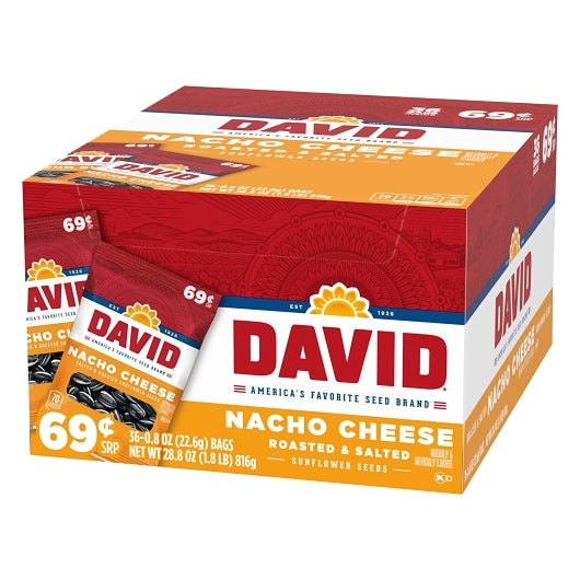David Sunflower Seeds In Shell Nacho, 9 x 36 x 0.8 oz Case - DOT product image 6