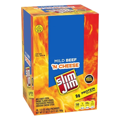Slim Jim Beef And Cheese Snack Sticks, 6 x 18 x 1.5 oz Case - DOT product image 6