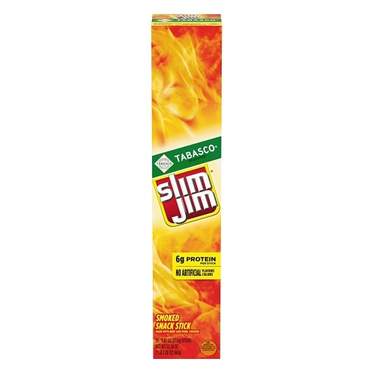 Slim Jim Giant Tabasco Snack Sticks, 6 x 24 x 0.97 oz Case - DOT product image 3