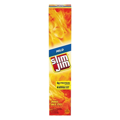 Slim Jim Giant Mild Snack Sticks, 6 x 24 x 0.97 oz Case - Meat Snacks