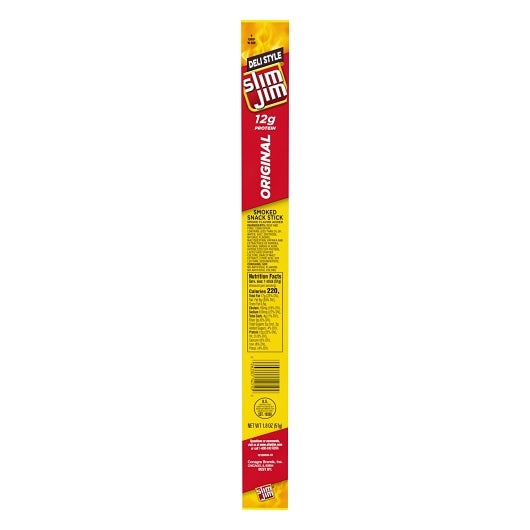 Slim Jim Deli Style Smoked Meat Snack Sticks, 6 x 18 x 1.8 oz Case - Meat Snacks