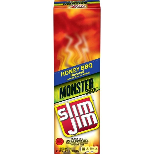 Frontier Herb Organic Monster Honey Barbecue Flavored Smoked Meat Snack Sticks, 6 x 18 x 1.94 oz Case - DOT product image 2