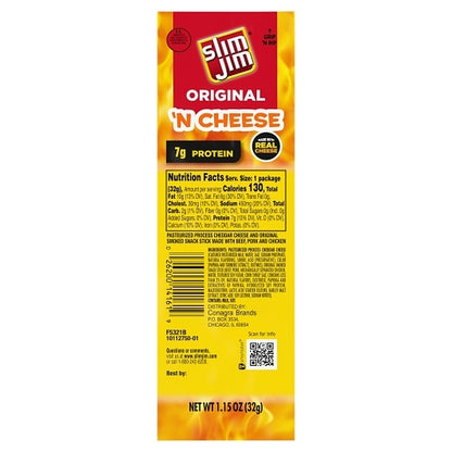 Slim Jim Cheese Original, 6 x 14 x 1.15 oz Case - DOT product image 3