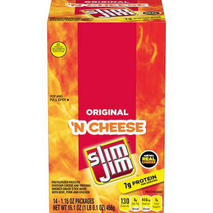 Slim Jim Cheese Original, 6 x 14 x 1.15 oz Case - DOT product image 2