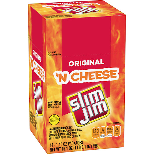 Slim Jim Cheese Original, 6 x 14 x 1.15 oz Case - DOT product image 4